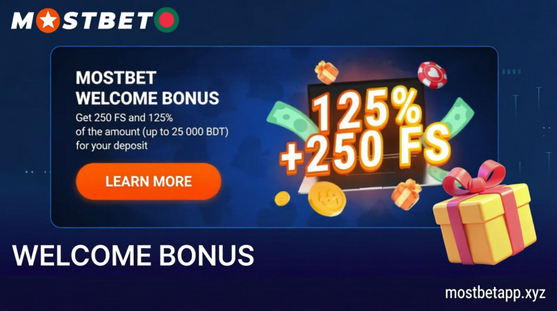 Mostbet app welcome bonus poster and registration gifts